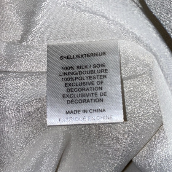 100% SILK HH HAUTE HIPPIE JEWELED-NECK CREAM CHIFFON SLEEVELESS TANK SZ S - Picture 14 of 15